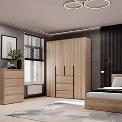 Фото Шафа розпашна комбінована №1 Light Дуб Сонома