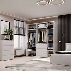 Фото Шафа розпашна комбінована №4 Light Білий Діамант