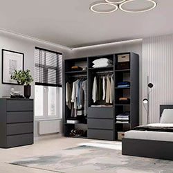 Фото Шафа розпашна комбінована №4 Light Графіт