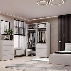 Фото Шафа розпашна комбінована №5 Light Білий Діамант