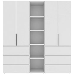 Шафа розпашна комбінована №6 Light Білий Діамант