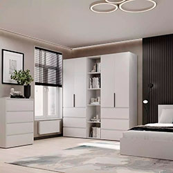 Фото Шафа розпашна комбінована №6 Light Білий Діамант