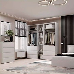 Фото Шафа розпашна комбінована №6 Light Білий Діамант