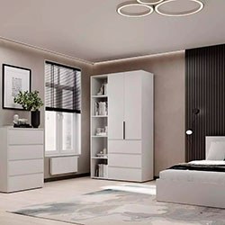 Фото Шафа розпашна комбінована №7 Light Білий Діамант