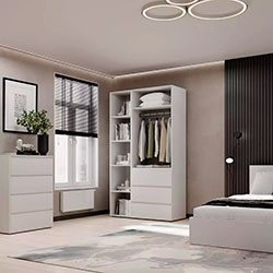 Фото Шафа розпашна комбінована №7 Light Білий Діамант