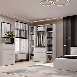 Фото Шафа розпашна комбінована №8 Light Білий Діамант