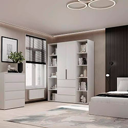 Фото Шафа розпашна комбінована №9 Light Білий Діамант