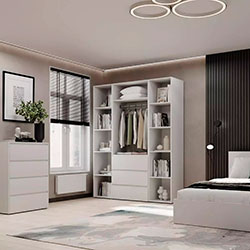 Фото Шафа розпашна комбінована №9 Light Білий Діамант