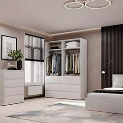 Фото Шафа розпашна комбінована №10 Light Білий Діамант