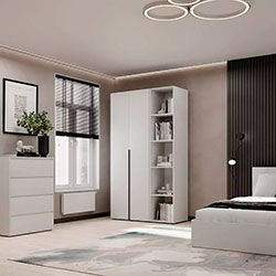 Фото Шафа розпашна комбінована №11 Light Білий Діамант