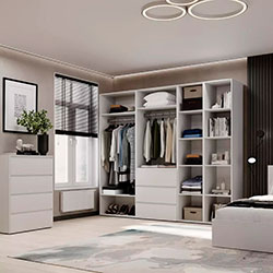 Фото Шафа розпашна комбінована №14 Light Білий Діамант