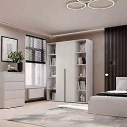 Фото Шафа розпашна комбінована №15 Light Білий Діамант