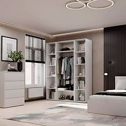 Фото Шафа розпашна комбінована №15 Light Білий Діамант