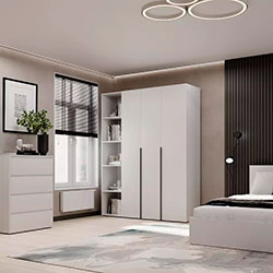 Фото Шафа розпашна комбінована №16 Light Білий Діамант