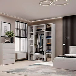 Фото Шафа розпашна комбінована №16 Light Білий Діамант