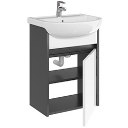 Фото Тумба 50 підвісна Артеко 50 Fine / Файн Графіт + Білий