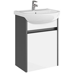 Фото Тумба 50 підвісна Артеко 50 Fine / Файн Графіт + Білий