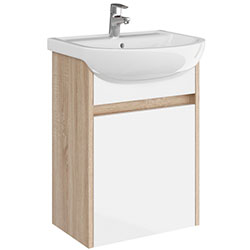 Фото Тумба 50 підвісна Артеко 50 Fine / Файн Дуб Сонома + Білий