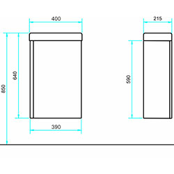 Фото Тумба 40 Навісна з умивальником Комо 40 Mona / Мона Графіт