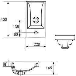 Фото Тумба 40 Навісна з умивальником Комо 40 Mona / Мона Графіт