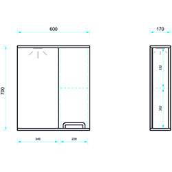 Фото Дзеркало Simpli / Сімплі з шафою та підсвічуванням 60