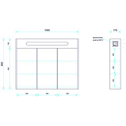Фото Дзеркальна шафа Pola / Пола з підсвічуванням 100