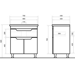 Фото Тумба Lion / Ліон з ящиками 70
