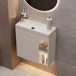 Фото Тумба Mini / Міні 55 з умивальником 55 Білий