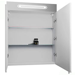 Фото Дзеркальна шафа Slim / Слім з підсвічуванням 60 Білий