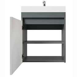 Фото Тумба Slim / Слім 50 консольна Білий + Графіт