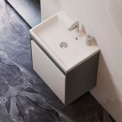 Фото Тумба Slim / Слім 50 консольна Білий + Графіт