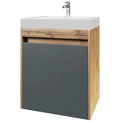 Тумба Slim / Слім 50 консольна Дуб + Графіт