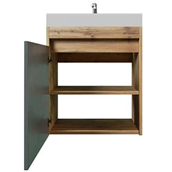 Фото Тумба Slim / Слім 50 консольна Дуб + Графіт