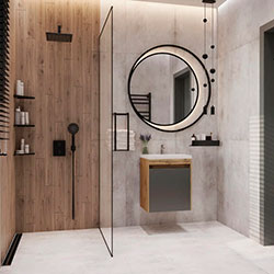 Фото Тумба Slim / Слім 50 консольна Дуб + Графіт