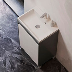 Фото Тумба Slim / Слім 50 на ніжках 1 дверка Білий + Графіт