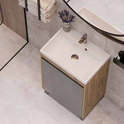 Фото Тумба Slim / Слім 50 на ніжках 1 дверка Дуб + Графіт