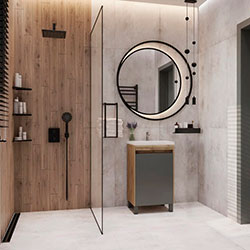 Фото Тумба Slim / Слім 50 на ніжках 1 дверка Дуб + Графіт