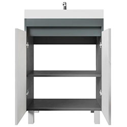 Фото Тумба Slim / Слім 55 на ніжках 2 дверки Білий + Графіт