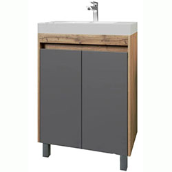 Тумба Slim / Слім 55 на ніжках 2 дверки Дуб + Графіт