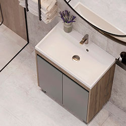 Фото Тумба Slim / Слім 55 на ніжках 2 дверки Дуб + Графіт