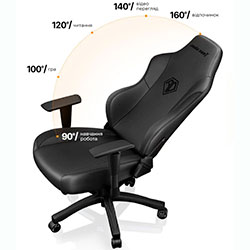 Фото Крісло ігрове Phantom 3 Black/Black Size L