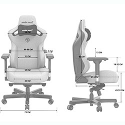 Фото Крісло ігрове Kaiser 3 Льон Dark Gray Fabric Size L