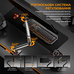 Фото Настільне кріплення для монітора Stealth II 17''-32'' Blue