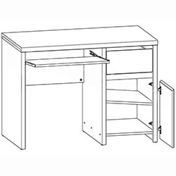 Фото 007_Стіл письмовий BIU1D1S Каспіан / Kaspian Дуб Сонома + Кашемір