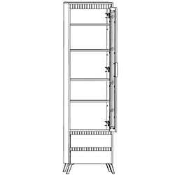 Фото 006 Вітрина REG 1W2S Лаундж / Lounge Зелений Димчастий + Чорний