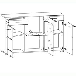 Фото Комод KOM1W2D2S Арктика / Arctic Німфея альба + Білий Глянець