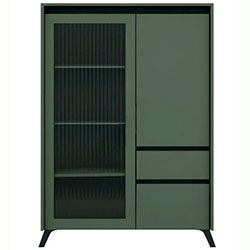 007_Вітрина REG1W1D1S1K Лаундж / Lounge Зелений Димчастий + Чорний