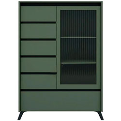 008_Вітрина REG1W5S1K Лаундж / Lounge Зелений Димчастий + Чорний