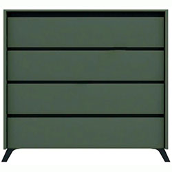 009_Комод KOM4S Лаундж / Lounge Зелений Димчастий + Чорний