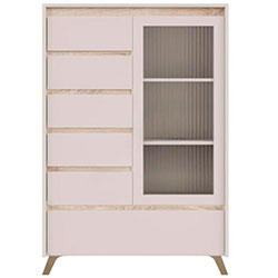 008_Вітрина REG1W5S1K Лаундж / Lounge Кашемір + Дуб Сонома